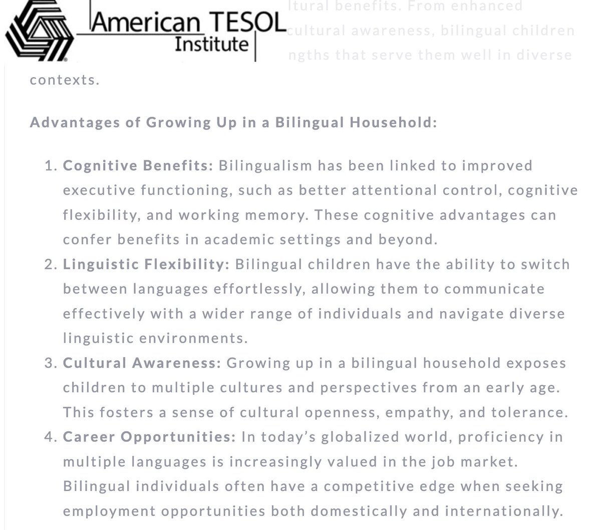 Advantages of Growing Up in a Bilingual Household americantesol.com/blogger/naviga… #TESOL #ESL #EFL