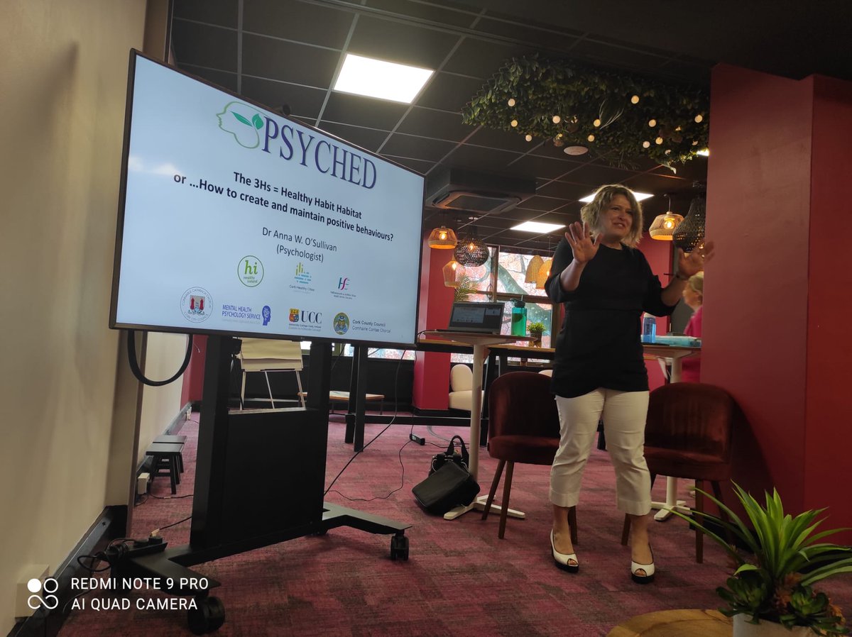 Psyched delighted to kick off Lifelong Learning Festival with a workshop from Clinical Psychologist Dr Anna O Sullivan on The 3 H's Healthy Habit Habitat or How to create and maintain positive behaviours. Great engagement from the many Cork &amp; Kerry workplaces here this morning.