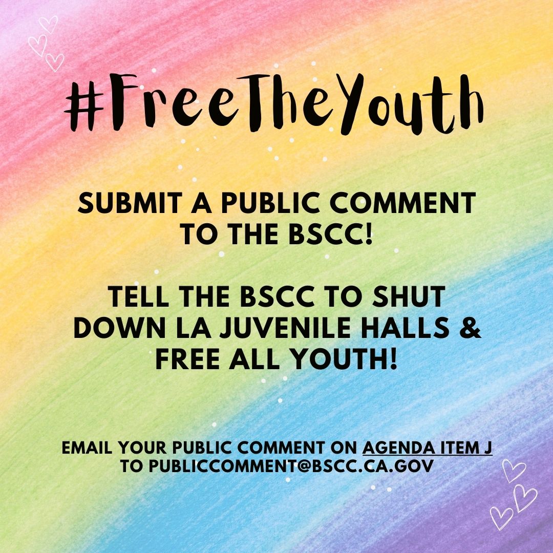 TOMORROW the BSCC will vote whether or not to shut down LA's unsuitable Juvenile Halls!! Use your voice to save youth in LA County! Submit a public comment & click here to join the meeting - bscc.ca.gov/events/bscc-bo… #ywfc #la #youthjustice #juvenilehall #incarceration