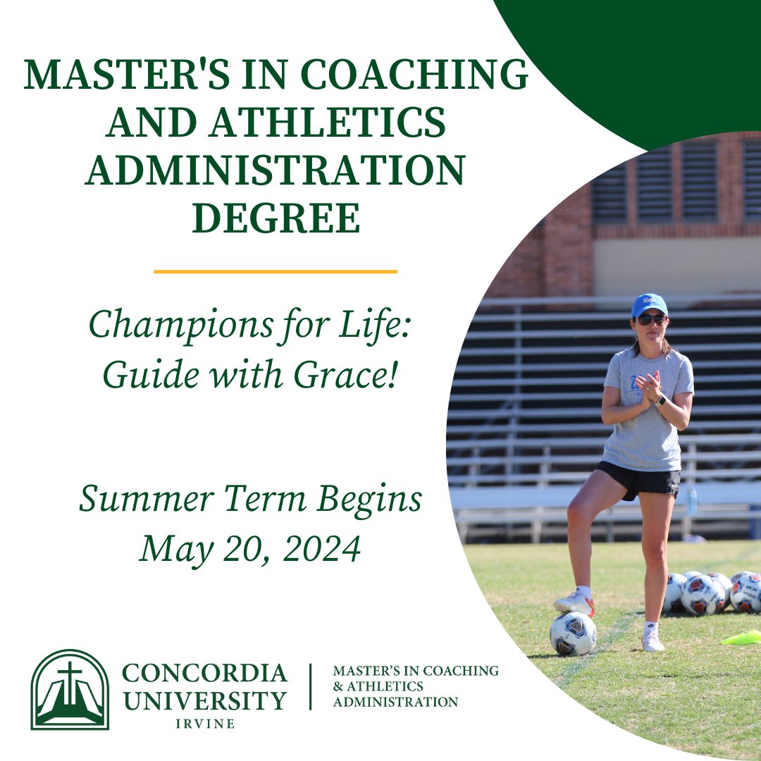 CIF's Official Master's in Coaching and Athletics Administration program at CUI is enrolling Coaches and Athletic Administrators this Summer. 100% flexible, study at your pace and in as little as 15 months, a Master's Degree is attainable. Apply Now! CUI.EDU/MCAA