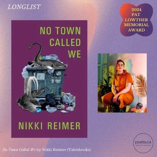 We are so excited to see A Family of Dreamers by Samantha Nock and No Town Called We by Nikki Reimer on the Pat Lowther Memorial Award longlist! Congratulations, Sam and Nikki, and congratulations to all of the long-listed authors! poets.ca/longlist2024/