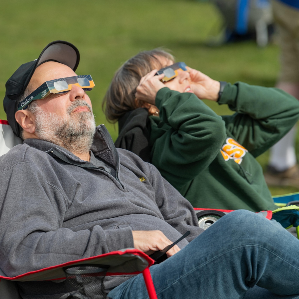 Lifelong memories were made on Monday! ⁠ The eclipse viewing party on Cheel lawn was an event unlike any other. ⁠ ⁠ 📸 credit for the eclipse image goes to Sophomore, Lucas Monroe @monroe_astro