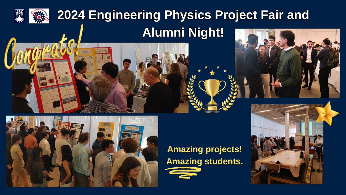 Last night's Engineering Physics Project Fair & Alumni Night was an incredible demonstration of the immense array of talent, expertise and technical abilities from our EngPhys students. Incredible capstone projects, everyone! @ubcengineering @ubcscience #engineeringphysics