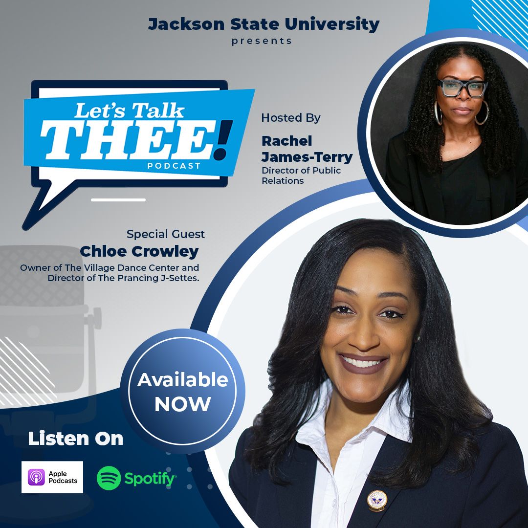 Tune in to the latest episode of the Let's Talk THEE! Podcast with special guest Chloe Crowley. Join us as Crowley discusses her passion for dance and recounts her journey to becoming the director of The Prancing J-Settes. 🎙️ bit.ly/49tJbUI