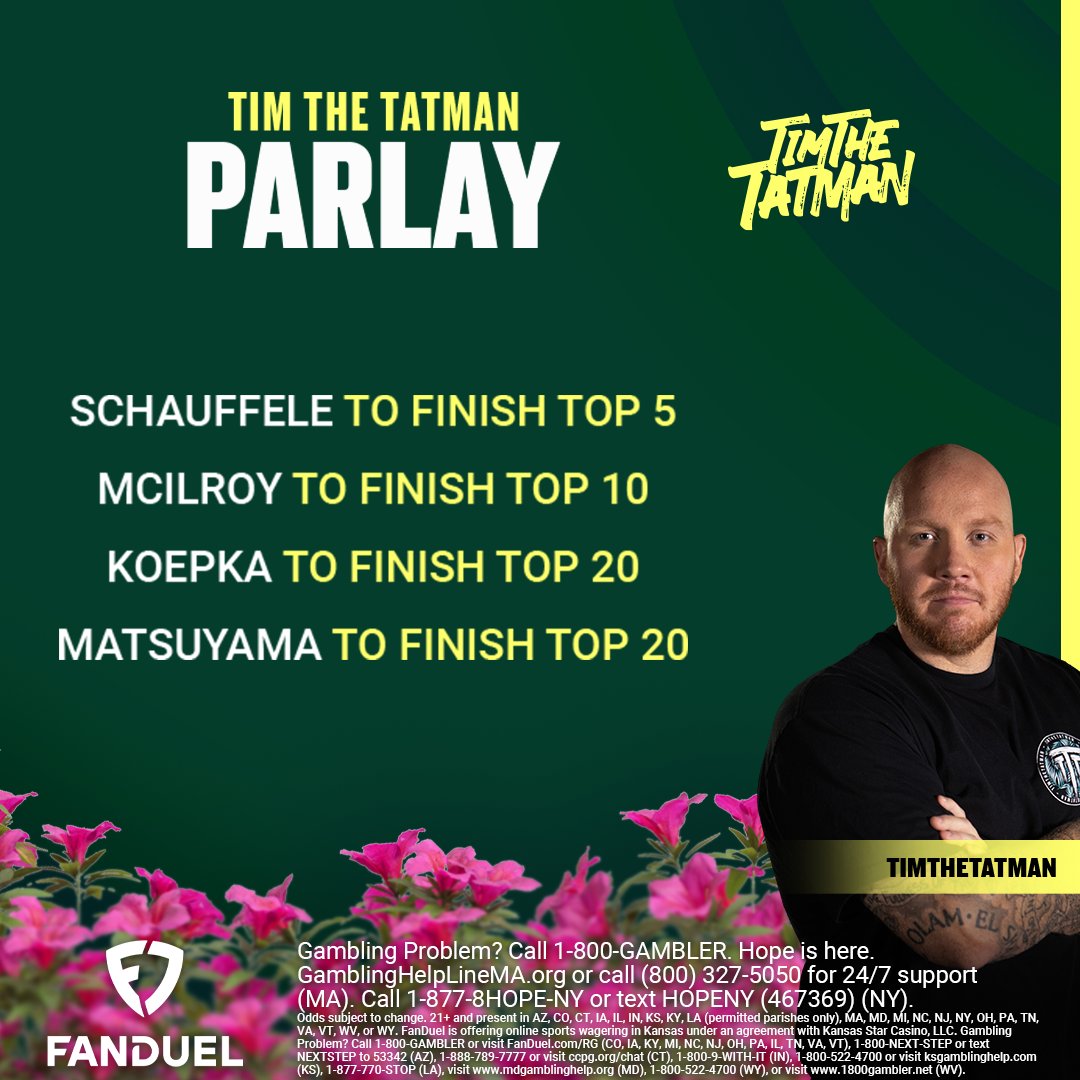 Masters Weekend. LETS GO! @FDSportsbook fanduel.com/tatmansbk #ad