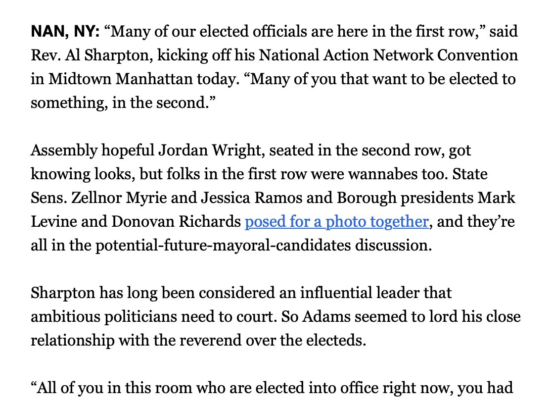 Hard to avoid the politics at NAN today! As Sharpton's influence hasn't diminished. In Playbook PM: politico.com/newsletters/ne…