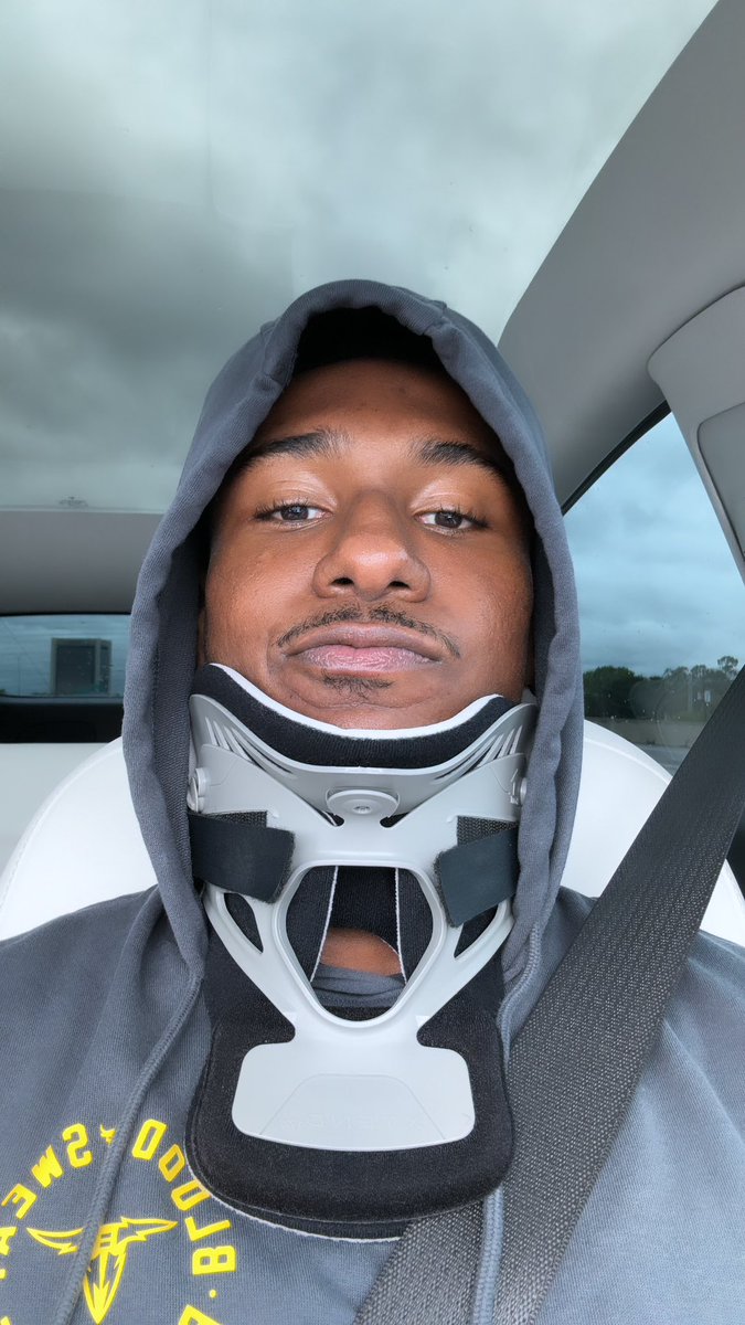 Just left the doc & he said I have multiple fractures in one of my vertebrae, a sprained ligament & couple bulging discs. He said I’m a lucky man cause it could have been way worse. God is good 🙏🏽 I’m just gonna be stuck in a neck brace for the next 3 months