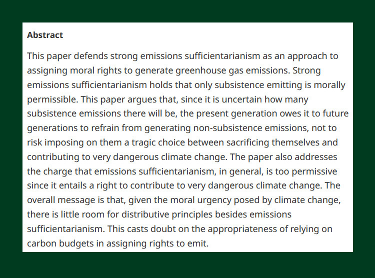 #OpenAccess from our new issue - Emissions Sufficientarianism - cup.org/43unq5R - Goran Duus-Otterstrom (@goteborgsuni & @Framtidsstudier)