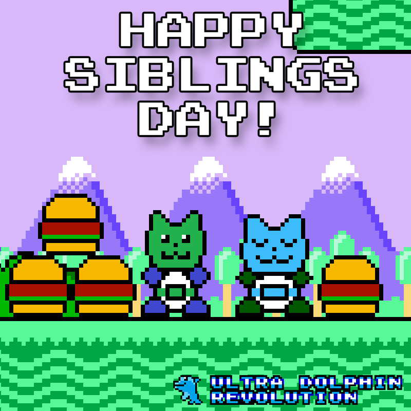 Happy Siblings Day! Vau is spending the day with his big brother, Jau! #IndieGameDev #SuperUltraStarShooter #SiblingsDay