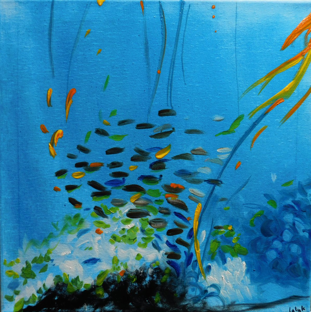Original abstract oil painting, seascape, signed by Nalan Laluk: 'On the Reef' etsy.me/3JfvKxc via @Etsy #NalanLaluk #oilpainting #oil #impressionistpainting #contemporaryart #newart #impressionism #originalpainting #originalart #seascape #fish #reef #ocean #sealife