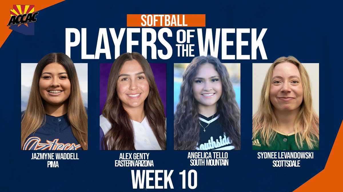 ACCAC Softball Players of the Week - Week 10 ➡️Waddell picked up 2 wins ➡️Genty went 11-for-14 ➡️Tello struck out 6 ➡️Levandowski hit 3 homers 🔗bit.ly/3Ua5Voy