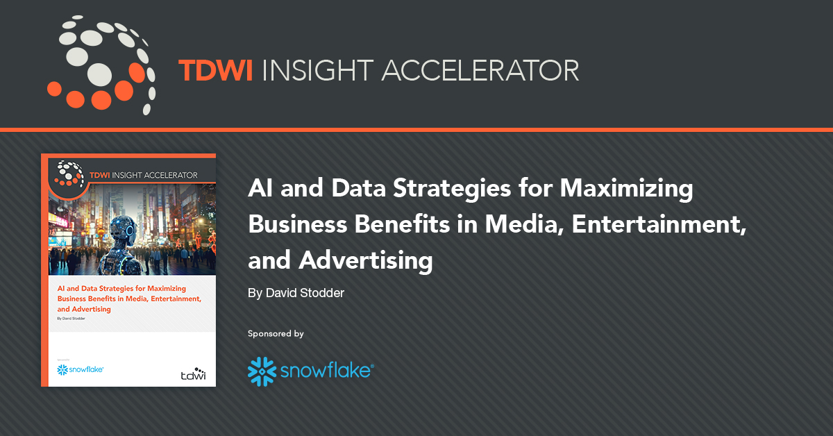 Generative #AI can increase your flexibility by creating and delivering personalized content faster. Prepare to manage modern AI processes with a new #InsightAccelerator from #TDWI. #GenAI | bit.ly/4a2g2kH