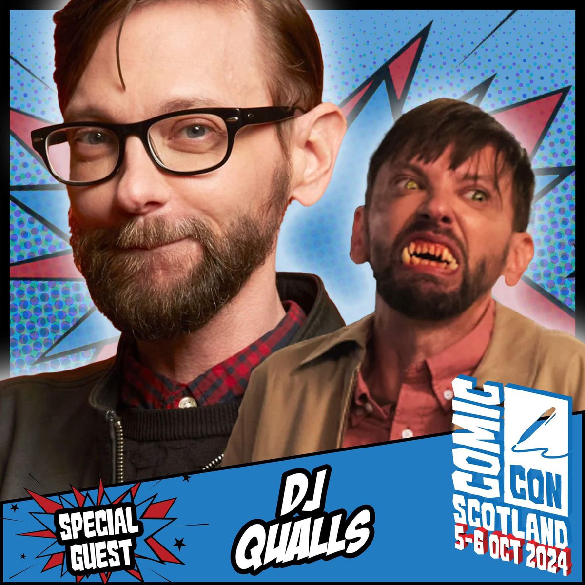 Comic Con Scotland welcomes DJ Qualls, known for projects such as Supernatural, The Man in the High Castle, Road Trip, and many more. Appearing 5-6 October! Tickets: comicconventionscotland.co.uk