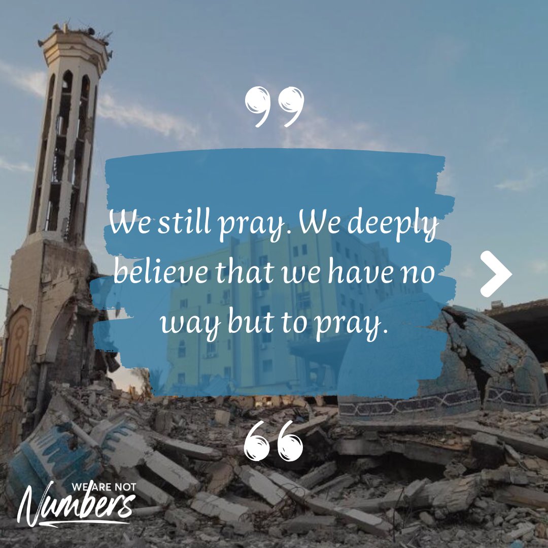 'A Ramadan like none before” This year in Gaza, Aseel Zeineddin shares a powerful account of prayers amidst destruction, fear, and longing for normalcy. Read the full story of strength and unwavering faith via the link below. wearenotnumbers.org/a-ramadan-like…