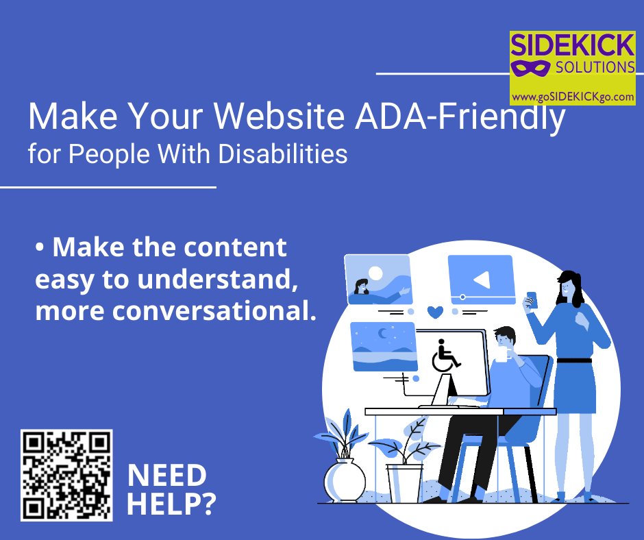 People with disabilities who use screen readers appreciate content that is more conversational. #adacompliance #accessiblewebsite