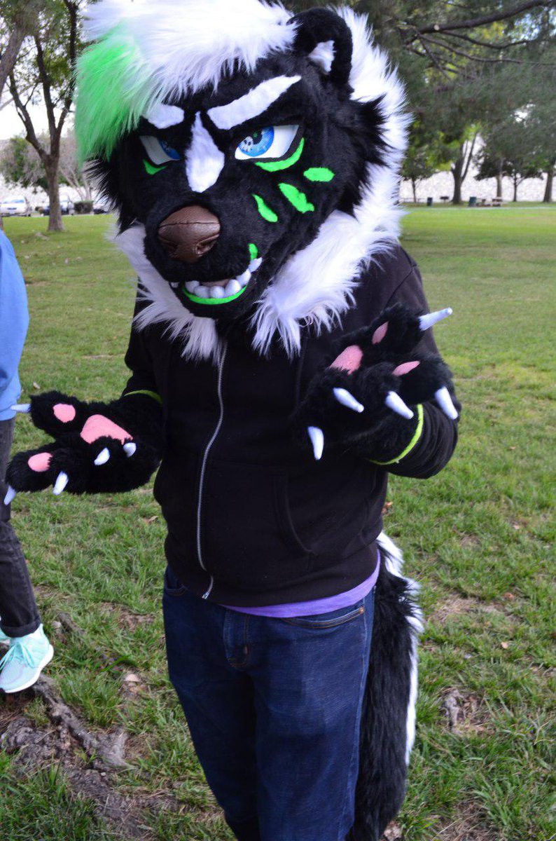GoldDogFursuits's tweet photo. My first, second, and third fursuits.  Retired, but not forgotten. https://t.co/S16NhJlTra