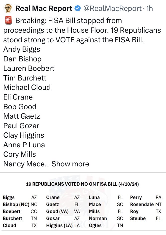 ThankU @timburchett & @AndyOgles for voting NO to FISA. Make them Get A Warrant!!! 👀 Where’s rest of TN Delegation?? Reasonable minds in Tennessee want to know!! 🤨 @RepMarkGreen @DesJarlaisTN04 @JohnRoseforTN @RepChuck @DHarshbargerTN1 #GetAWarrant #AmericaHeldHostage #tnleg