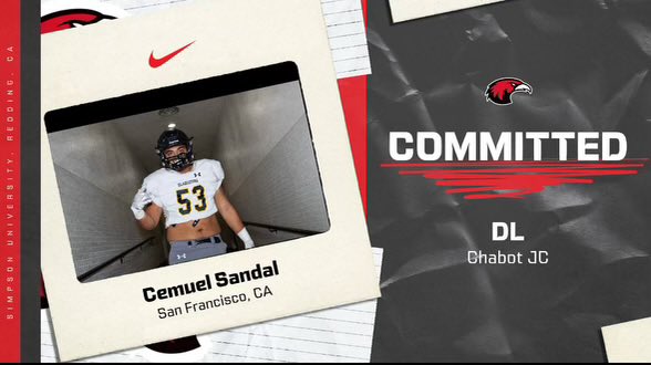 Onto the next chapter 💯🙏🏽
<a href="/CoachSDD/">Shawn Daniel</a> <a href="/CoachGrimshaw76/">Jerry Grimshaw</a> <a href="/_CoachEmbry/">Coach R.Embry</a> <a href="/coachcasados/">Coach Casados</a> @t_mangrich @Coachg_simpson
Thank you to all the coaches at Chabot college 💯🤙🏽 <a href="/ChabotFootball/">Chabot Football</a> <a href="/CoachKPole/">Kalafitoni Pole</a> <a href="/CoachFanene/">Eric Fanene</a> <a href="/jerome_manos/">Jerome Manos</a>