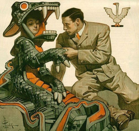 Oh, el amor. (ilustración de J.C. Leyendecker )