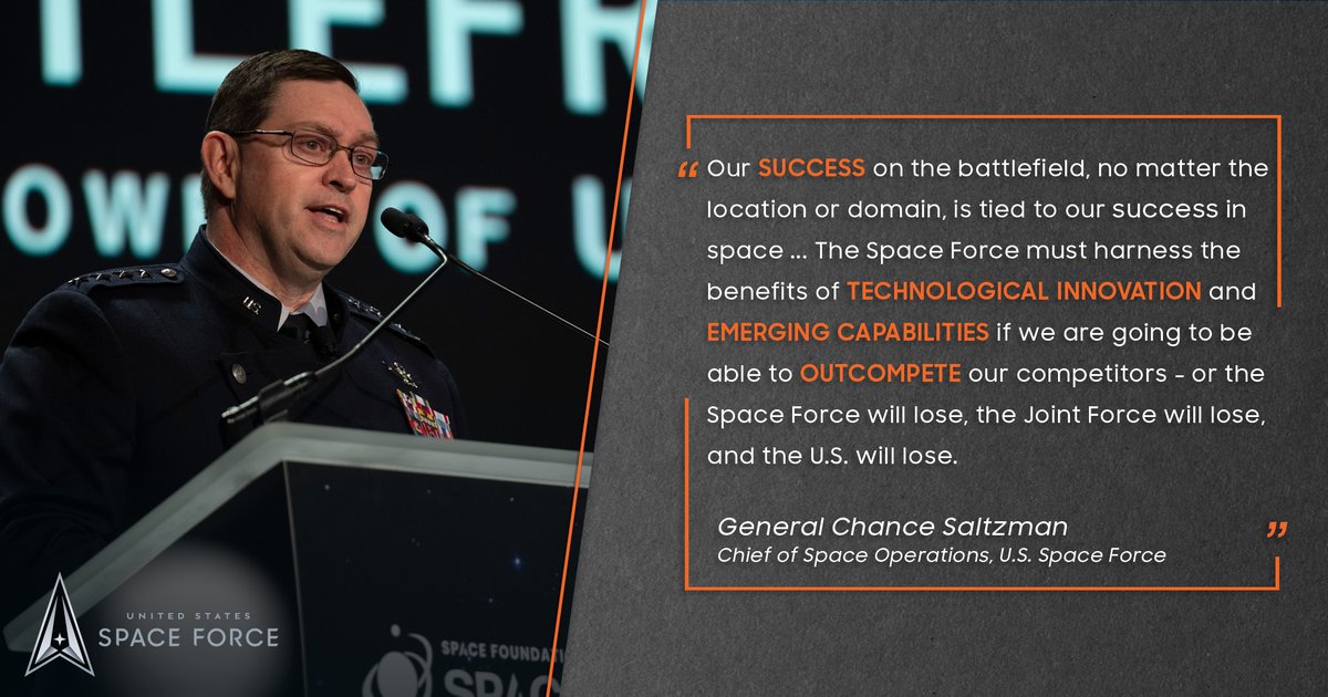 Chief of Space Operations Gen. Chance Saltzman spoke about new developments for the Space Force and its vital importance to the Joint Force during the 39th Space Symposium in Colorado Springs, April 10. #SemperSupra