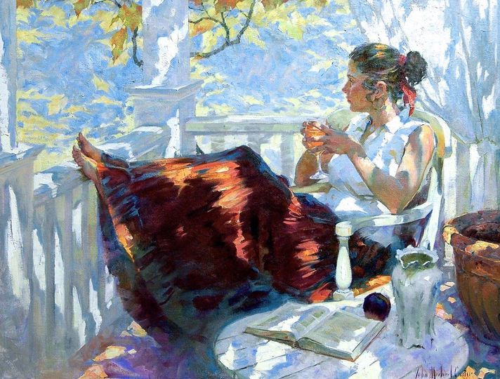 John Michael Carter. Chardonnay. #art #painting #porch #beauty