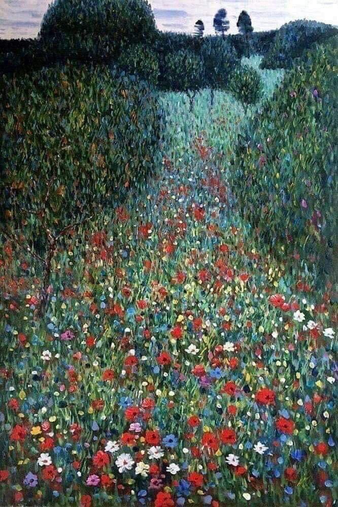 Gustav Klimt Field of Poppies, 1907 Gustav Klimt (July 14, 1862 – February 6, 1918) #VentagliDiParole 🏳️‍🌈 #gustavklimt #klimt #austria #symbolism #symbolist #vienna #art #artgallery #arte #italy #paris #france #beautiful #artistic #creative #nature #NoWar