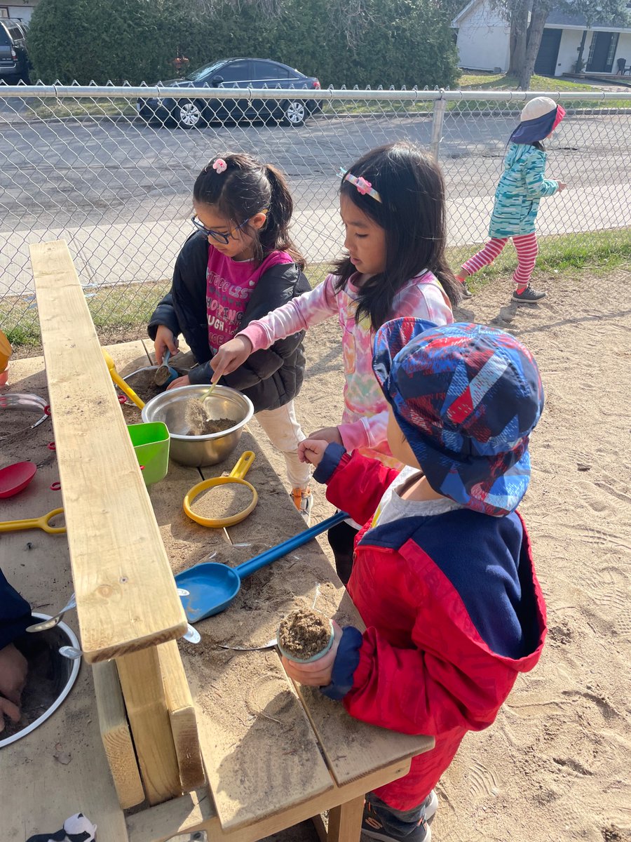 We were excited to have our mud kitchen back in our yard this morning! Mmm pizza 🍕 #ocsbOutdoors @JohnApostleOCSB