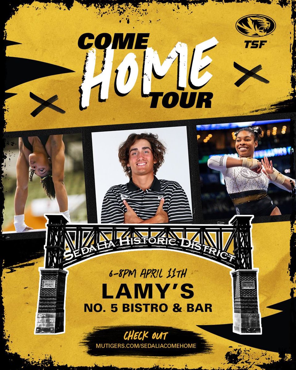 Thrilled to be part of the Come Home Tour! Can’t wait to connect with fans and share the excitement of Mizzou athletics. See you soon, Sedalia! 🚗🐯#ComeHomeTour