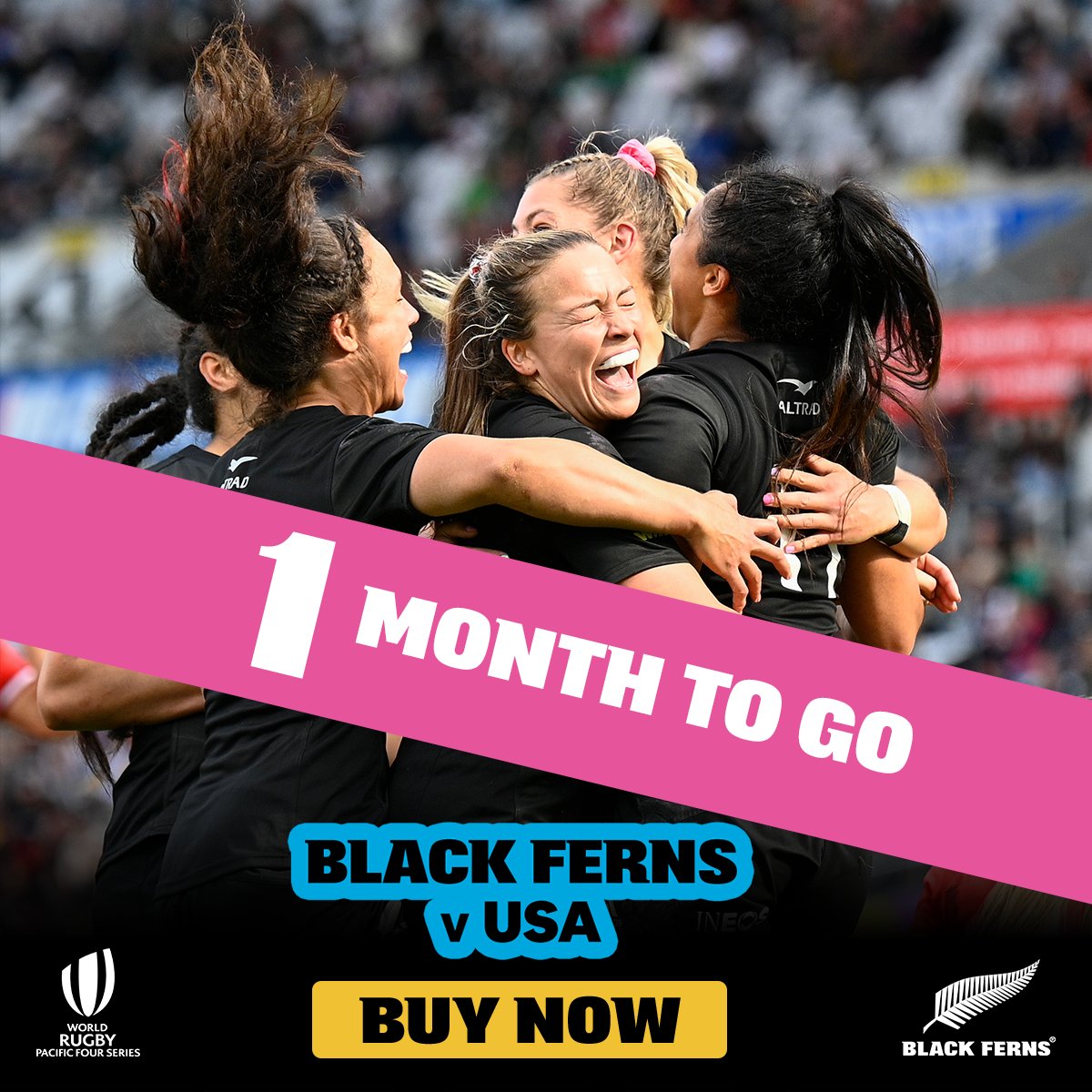 Only 1️⃣ month to go til we face @USAWomenEagles 🤯 Game day is fast approaching so you better grab your tickets now so you don't miss out! 👉 rb.gy/5lxigp #LikeABlackFern