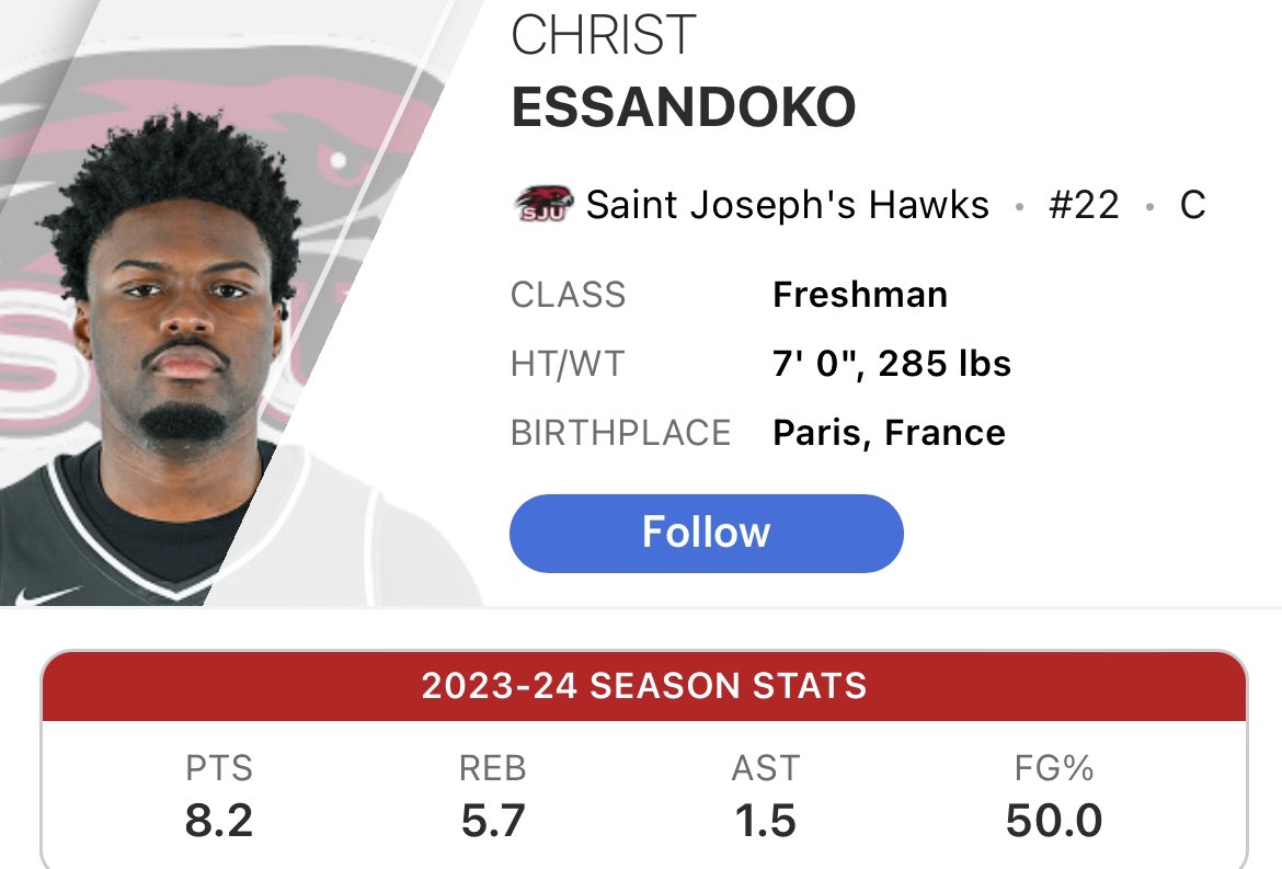 Wow. Big time pickup for @PCFriarsmbb Christ Essandoko is heading to Providence. This is a huge win for English. Christ was wanted by almost every program since entering the portal. Huge upside for the big man.