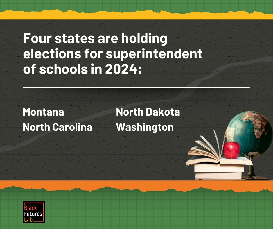 Over the last few yrs, school safety & education quality have received a lot of attention & state superintendents of schools are facing increased scrutiny. Though few states will vote for a state superintendent this year, understanding their roles is crucial. #BlacktotheBallot