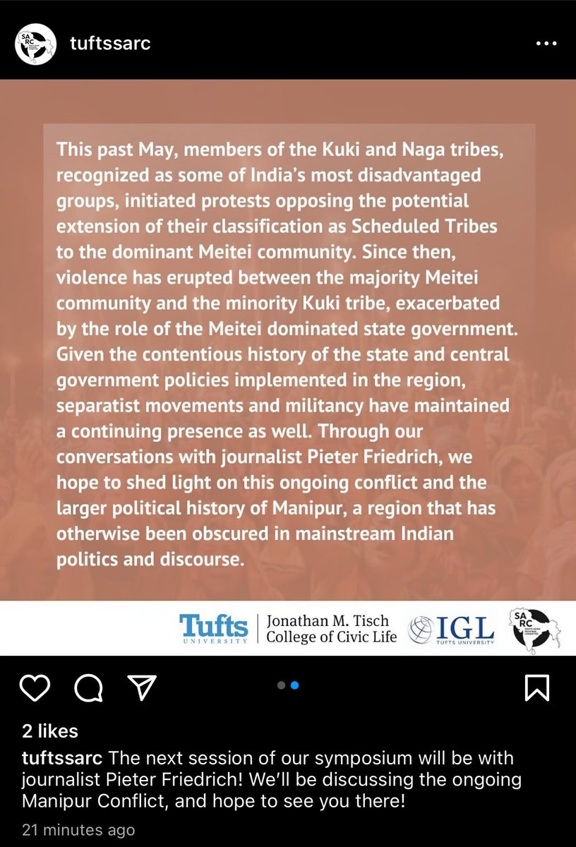 BREAKING: @TuftsUniversity’s South Asian Regional Committee will be hosting WHITE SUPREMACIST @FriedrichPieter on campus for a talk! OUTRAGEOUS that Tufts is hosting a speaker who has openly called for the DEATH of a city US Hindu lawmaker @CongressmanRaja Here:…