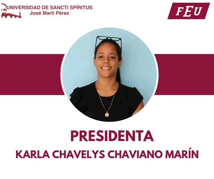 La FEUniss tiene nueva presidenta🙌.
Tras tres días de elecciones, fue electa Karla Chavelys Chaviano Marín como presidenta de la FEU de nuestra universidad.
Muchas felicidades y éxitos en las nuevas tareas✊.
#SomosFEU
#AquiEstoyYo