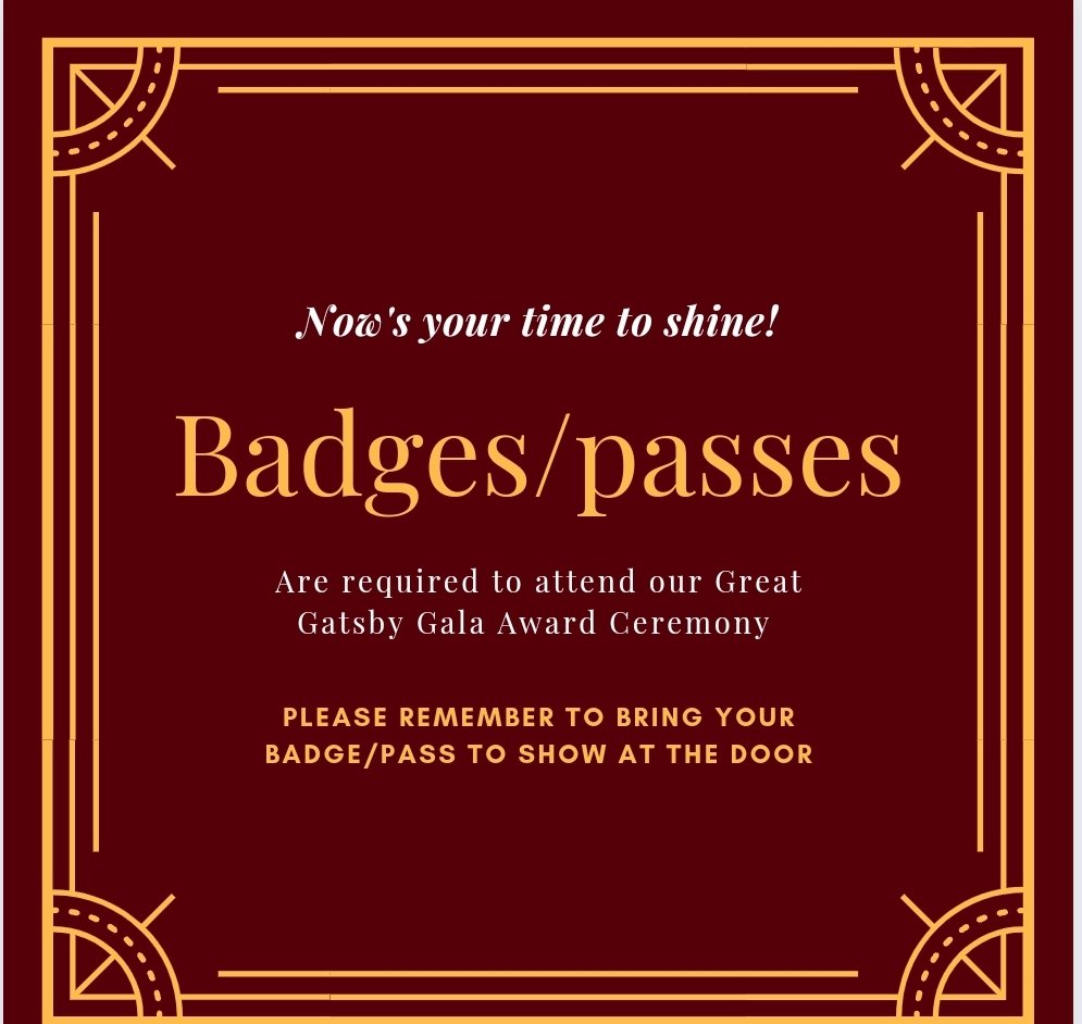 Please bring your badge/pass!