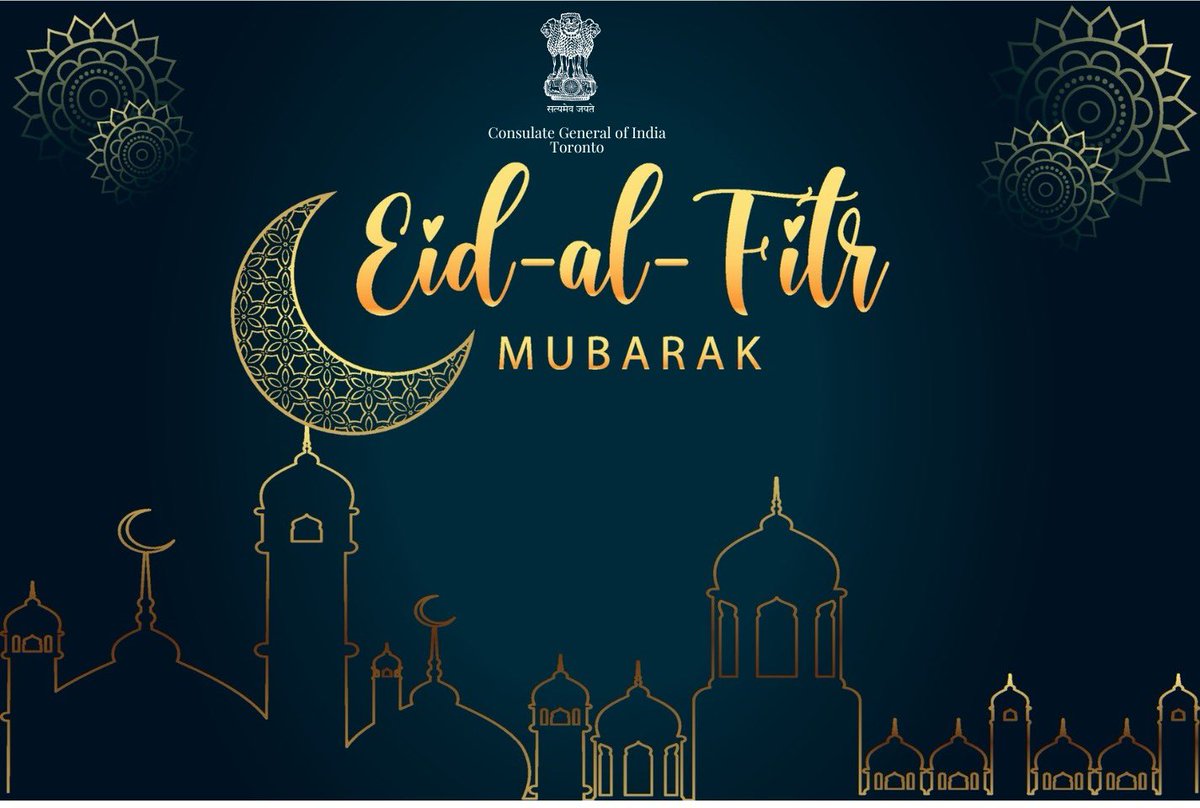 On the auspicious occasion of Eid-Ul-Fitr, greetings from @IndiainToronto . May this day bring peace and happiness to all. Eid Mubarak!