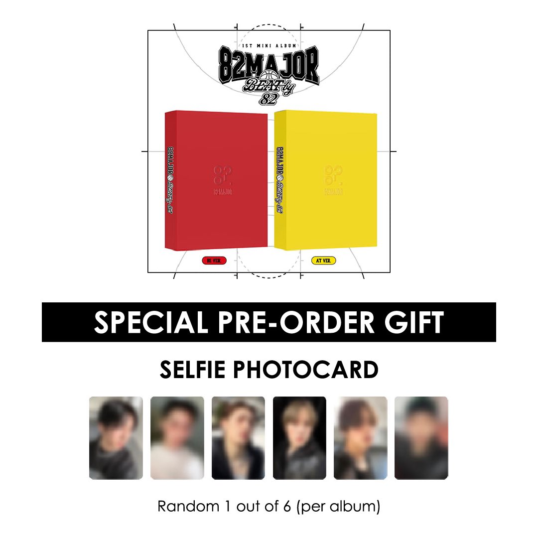 📣 PRE-ORDER: 82MAJOR 1ST MINI ALBUM - BEAT BY 82 + APPLEMUSIC PHOTOCARD 📣 VERSIONS: ► BE ► AT 🎁 SPECIAL GIFT 🎁: For every album (+ APPLEMUSIC PHOTOCARD) purchased, you will receive 1 photocard (Random 1 out of 6 per album). * This special gift is separate from items…