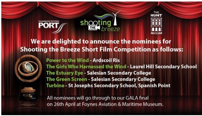 Congratulations to our TY group who have been shortlisted for the Shooting the Breeze Short Film Competition with their film ‘Power to the Wind’. Best of luck in the Gala Final later this month.