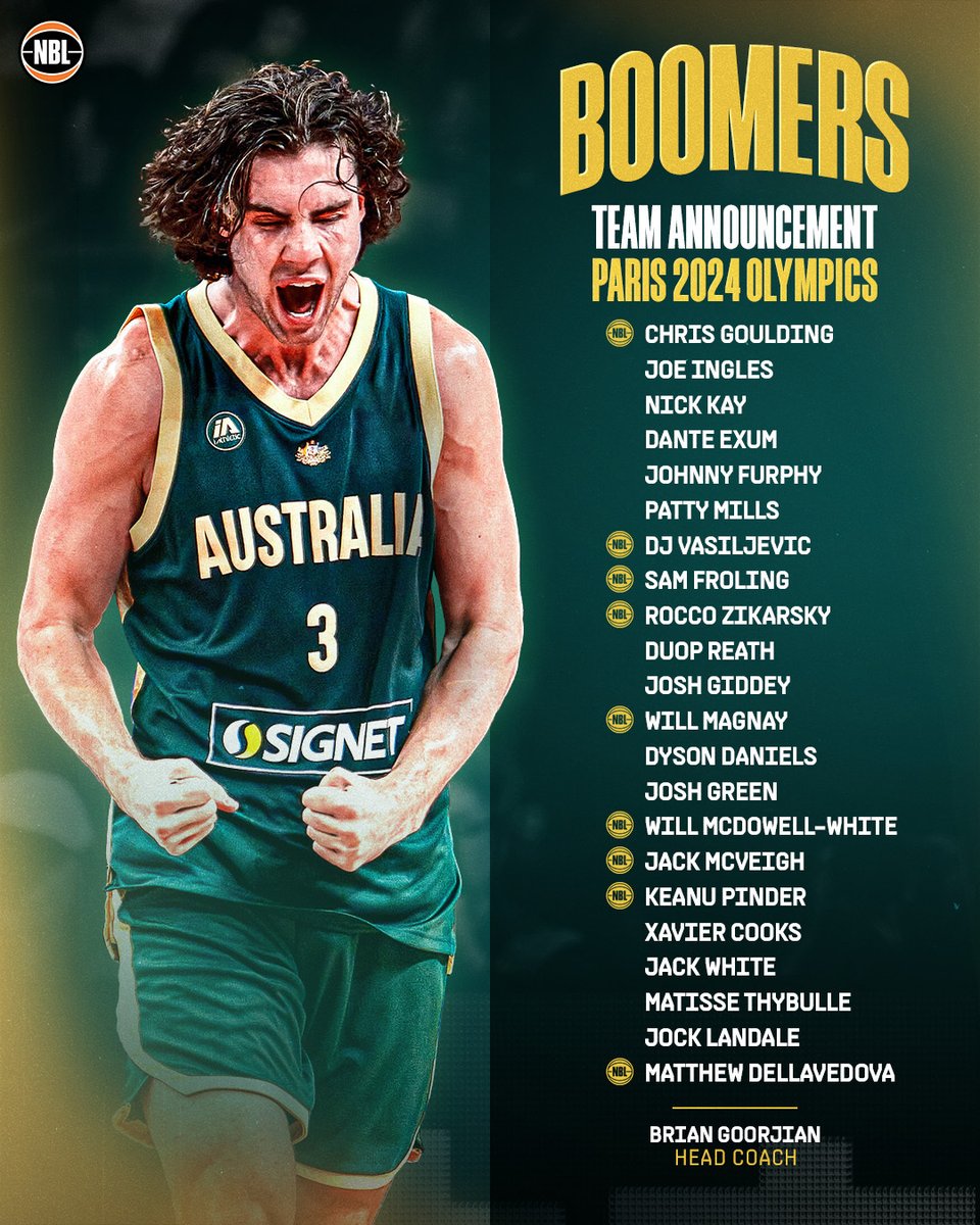 Paris 2024 🇦🇺 The Boomers squad has been released 👀 Read more: bit.ly/4cTJZWc