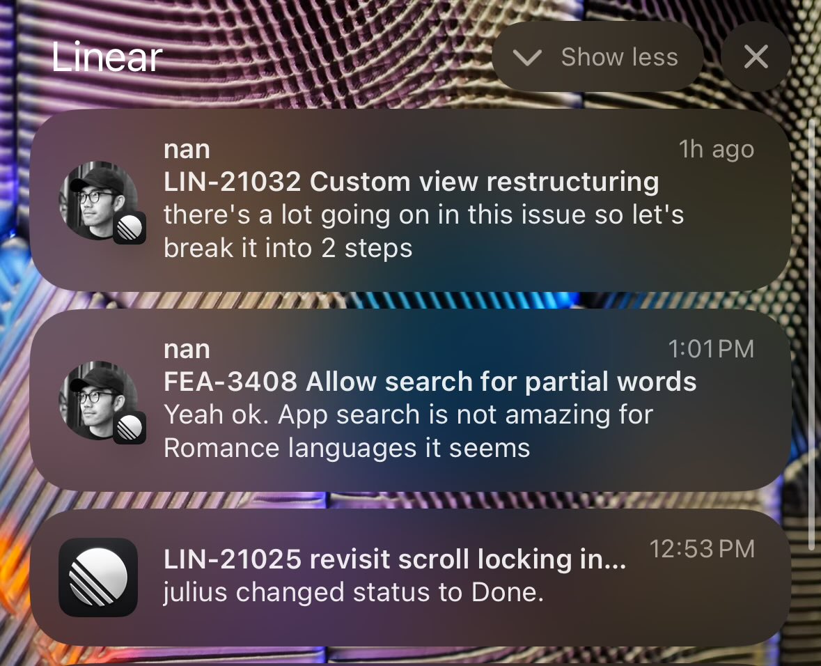 Team is putting together final touches before beta rollout starts next week. Avatar push notifications feels so good, makes Linear feel more realtime