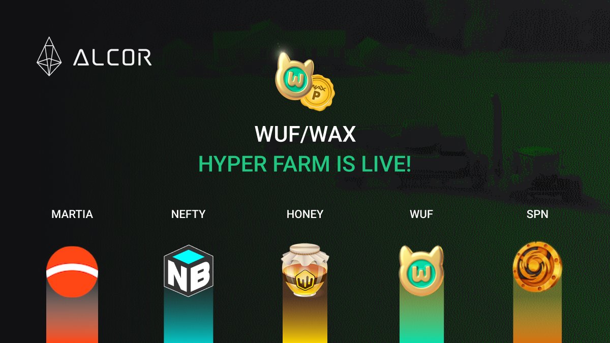 Introducing the WUF/WAX HYPER Farm! 🚀 WAX's strongest tokens unite to reward the @WUFFI_Inu community! Discover our partner projects and reap the rewards! 🧵👇