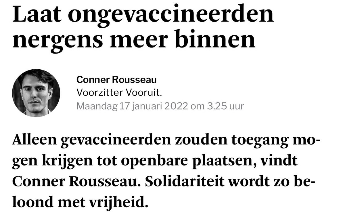 @AnnDeCraemer Hij ontnam heel veel mensen hun vrijheid omdat hij vond dat ze de foute keuze maakten… 😡 … pure discriminatie en polarisatie ! Vergeet ik nooit !