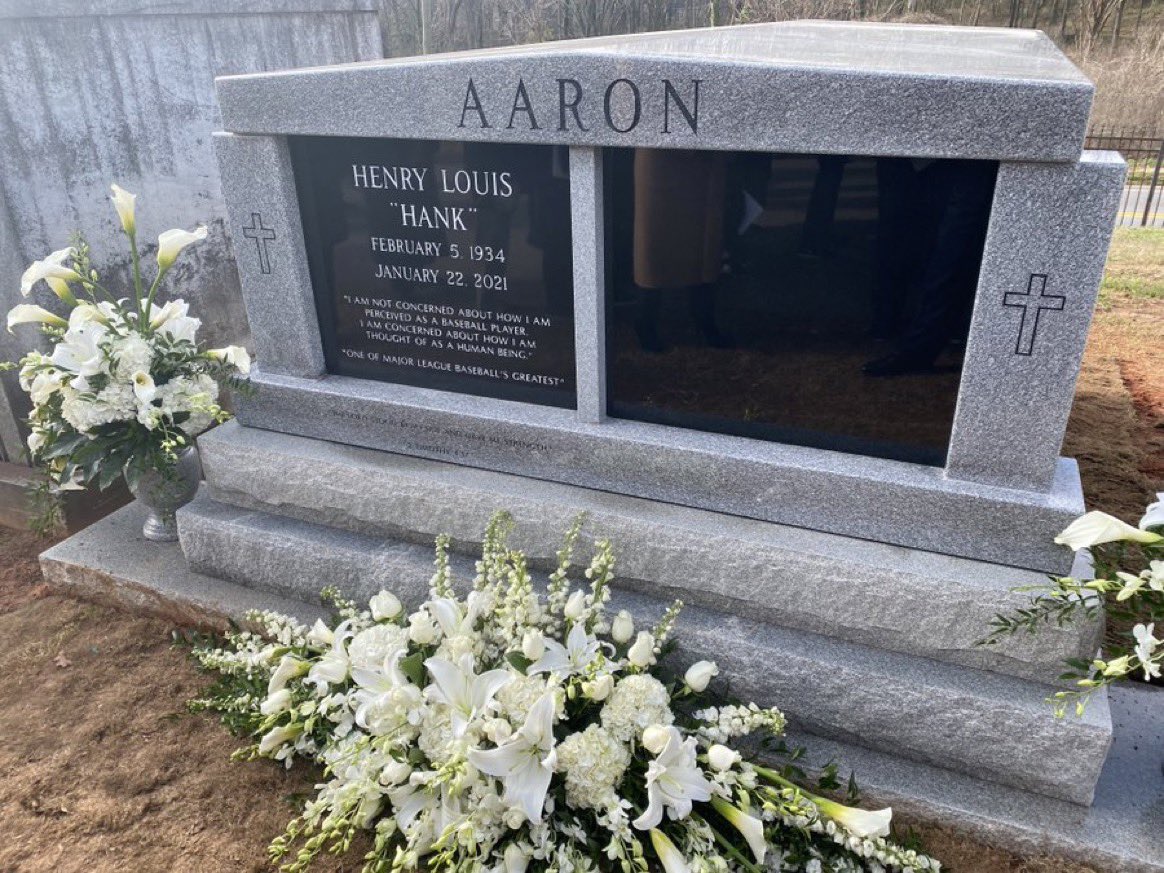 Henry Aaron’ tombstone. What a great message