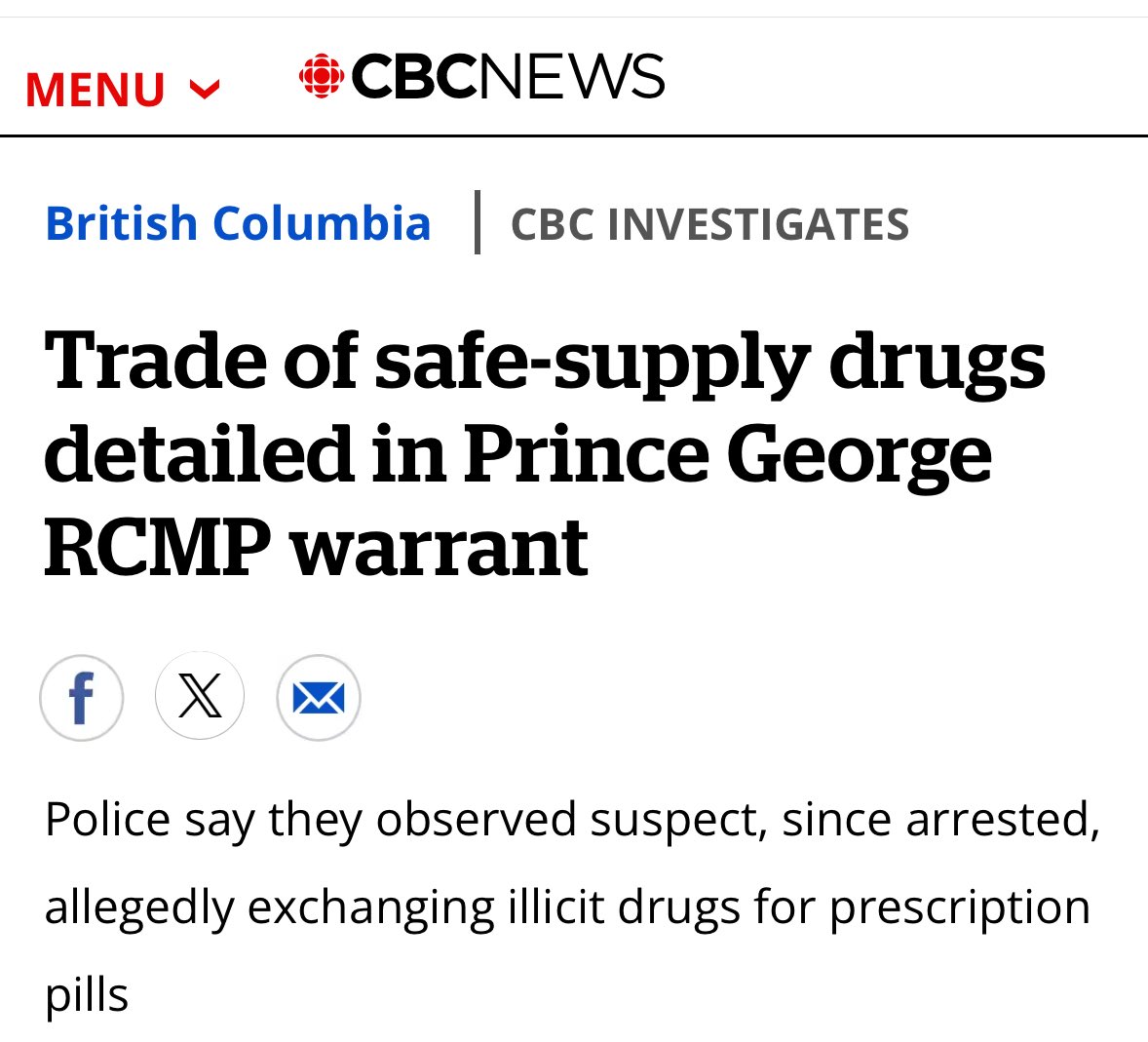 🚨The evidence is overwhelming. So-called “safe supply” is being diverted across BC. The fact that the NDP-Liberal government continues to deny it is beyond irresponsible. Put an end to it. Now. cbc.ca/amp/1.7168486