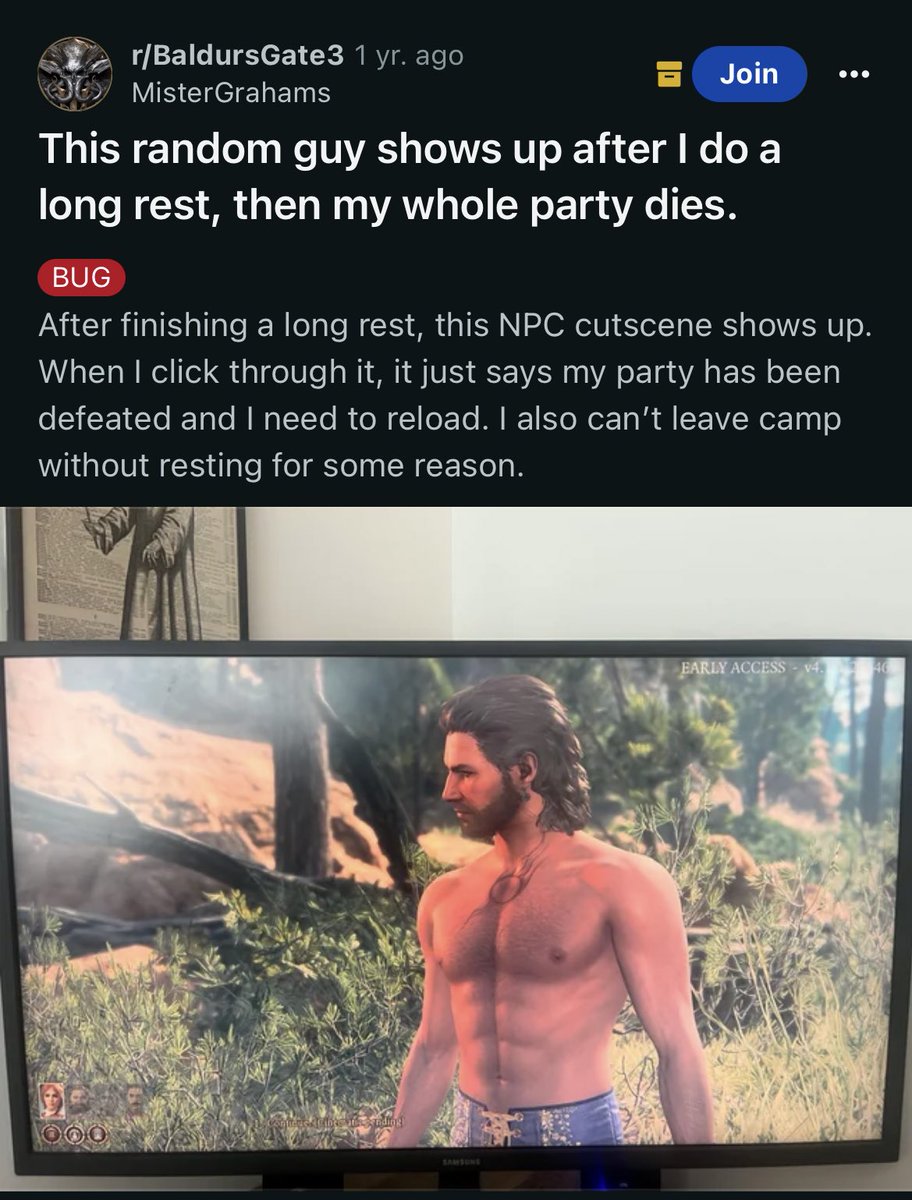 galesversion's tweet photo. obsessed with this reddit post calling Gale some “random guy” https://t.co/S0jW3gXEwv