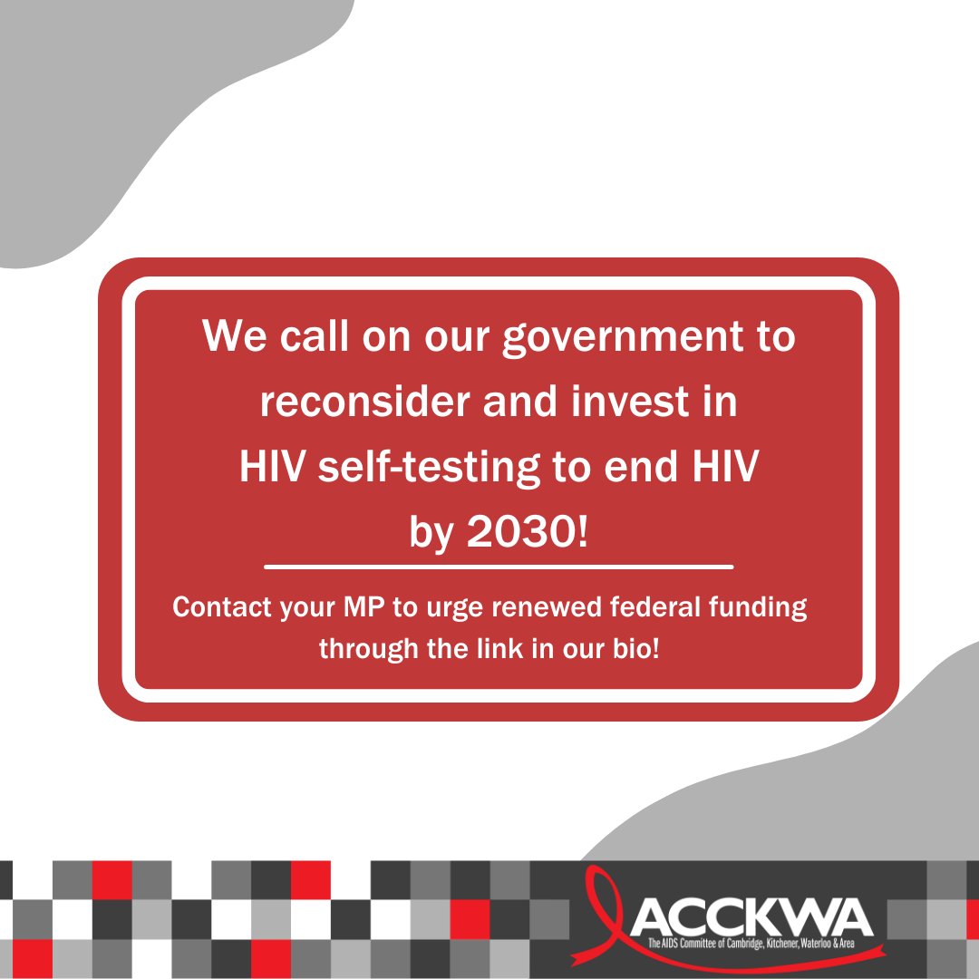 Let's keep the pressure on! Our HIV self-testing program will continue to operate but let's push for renewed funding! Contact your MP!