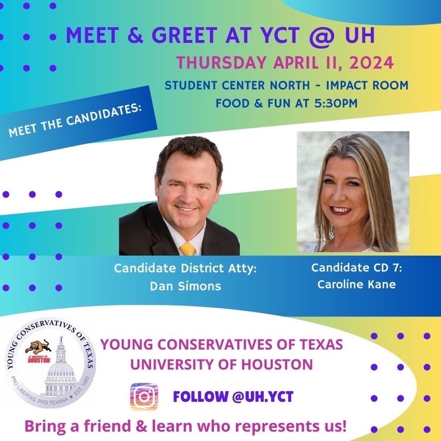 Im so excited to speak to our youth tomorrow at my alma mater, University of Houston! Go, Coogs! Yes, we DO have conservatives in our universities! #MAGA