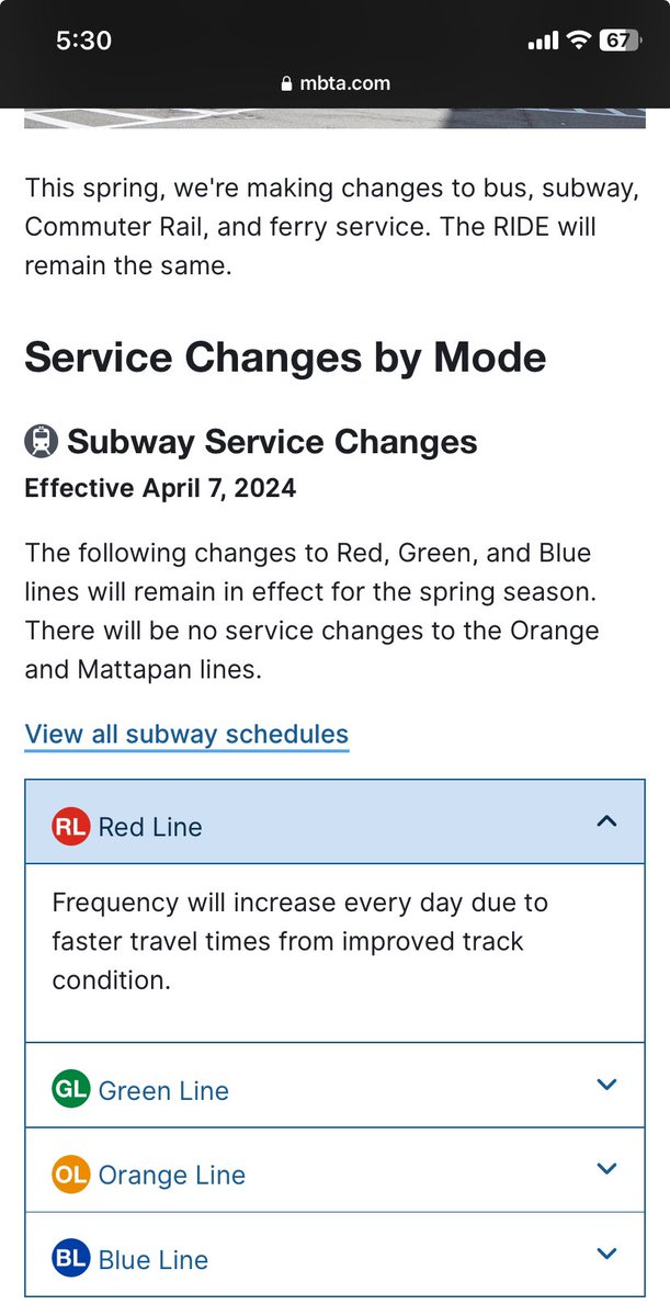 @MBTA When should we start seeing the faster travel times for the red line. Suppose to be effective April 7th and this has been one of the worst weeks in months