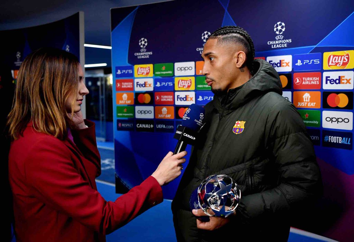 🚨🎙️| Raphinha: “Is today’s performance the best of my career? No, it still needs to come.” #fcblive #UCL