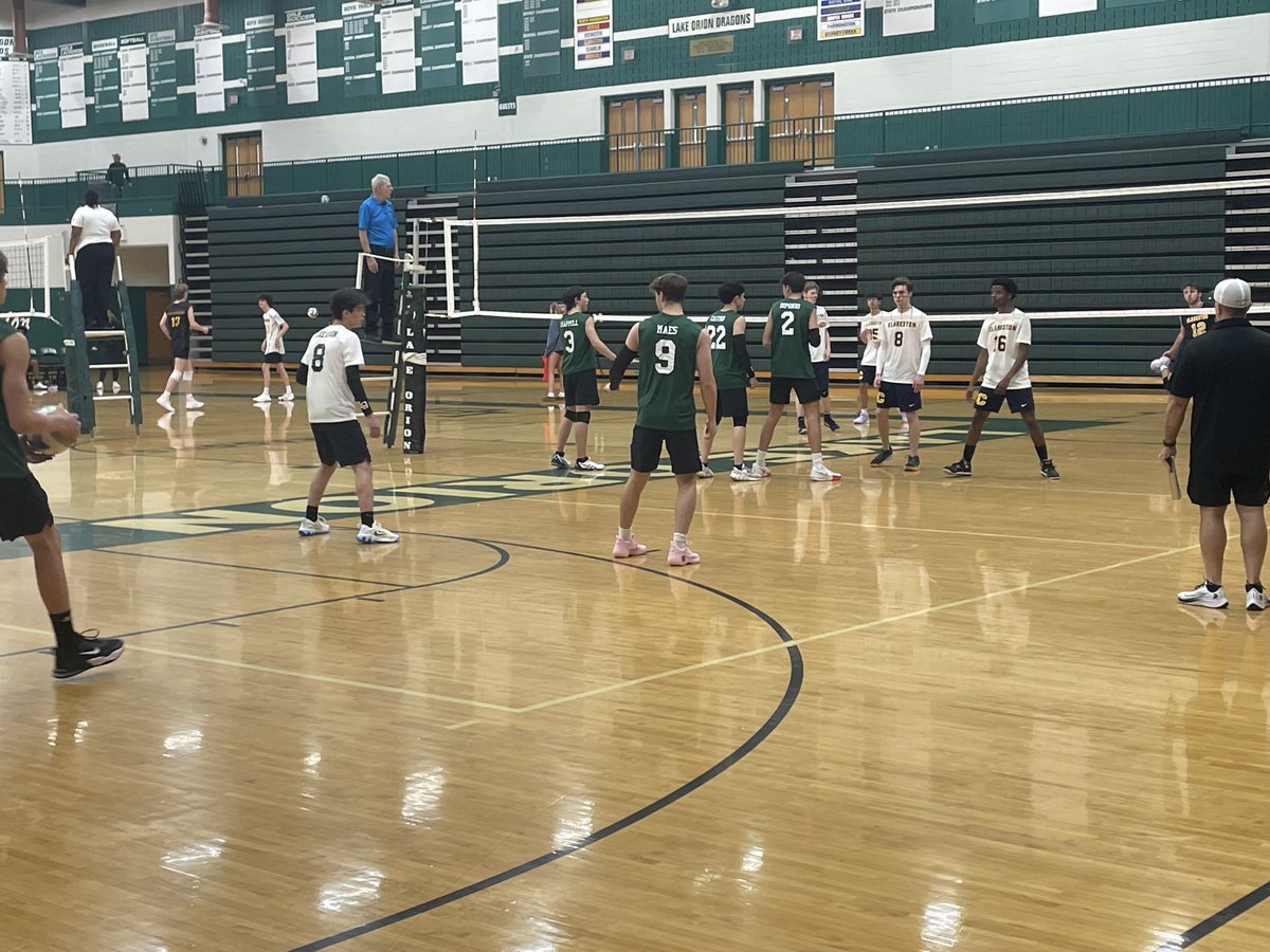 Dragons Boys Volleyball kicks off their 6 team match against Clarkston. Go Dragons!