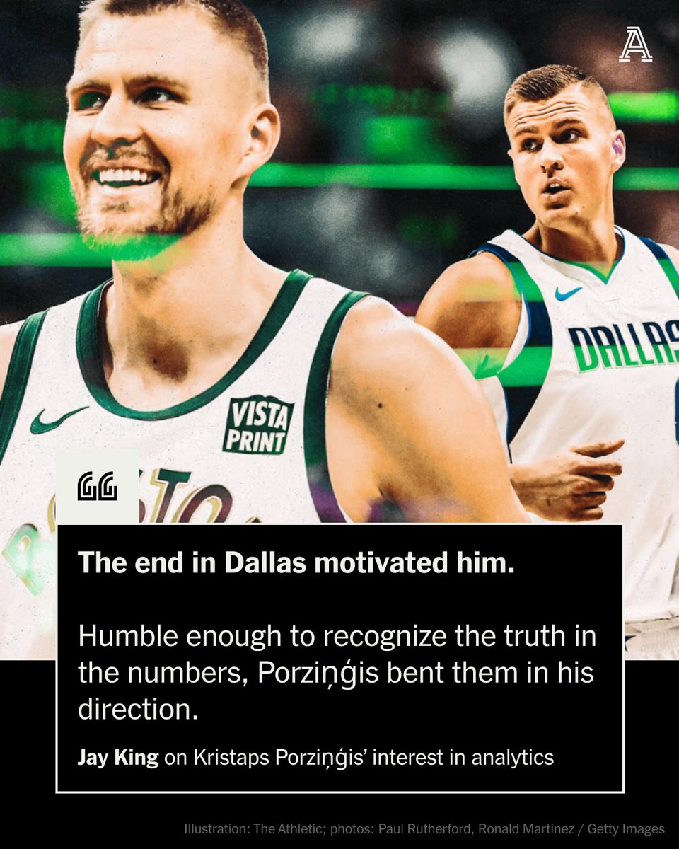 Kristaps Porziņģis was at a stage of his career where he could have simply accepted his place in the game. He instead submitted himself to the same advanced analytics that revealed his shortcomings. And the Celtics are better for it. ✍️ @ByJayKing theathletic.com/5381229/2024/0…